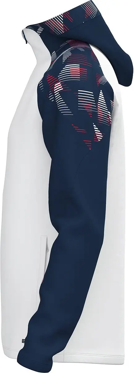 JAKO Sonic Jas Met Kap Heren - M - Wit/Marine/Rood