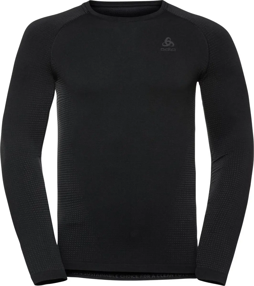 ODLO Bl Top Crew Neck L/S Performance Warm Eco Thermoshirt - XXL - Zwart/Grijs