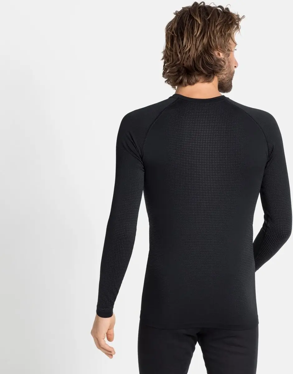 ODLO Bl Top Crew Neck L/S Performance Warm Eco Thermoshirt - XXL - Zwart/Grijs