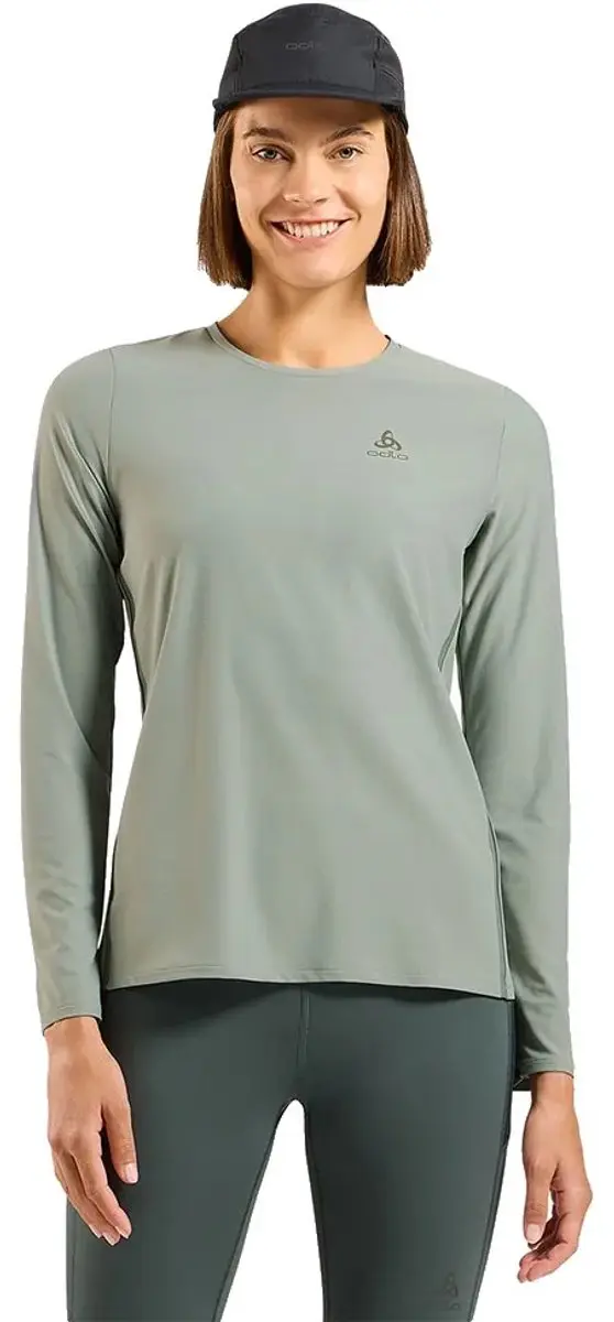 ODLO Zeroweight Chill-Tec 2.0 Hardloopshirt Vrouwen - XS - Shadow/Green - afbeelding 6 van 6
