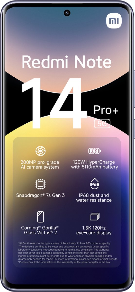 Xiaomi Redmi Note 14 Pro+ - 5G - 8GB/256GB - Lavender Paars