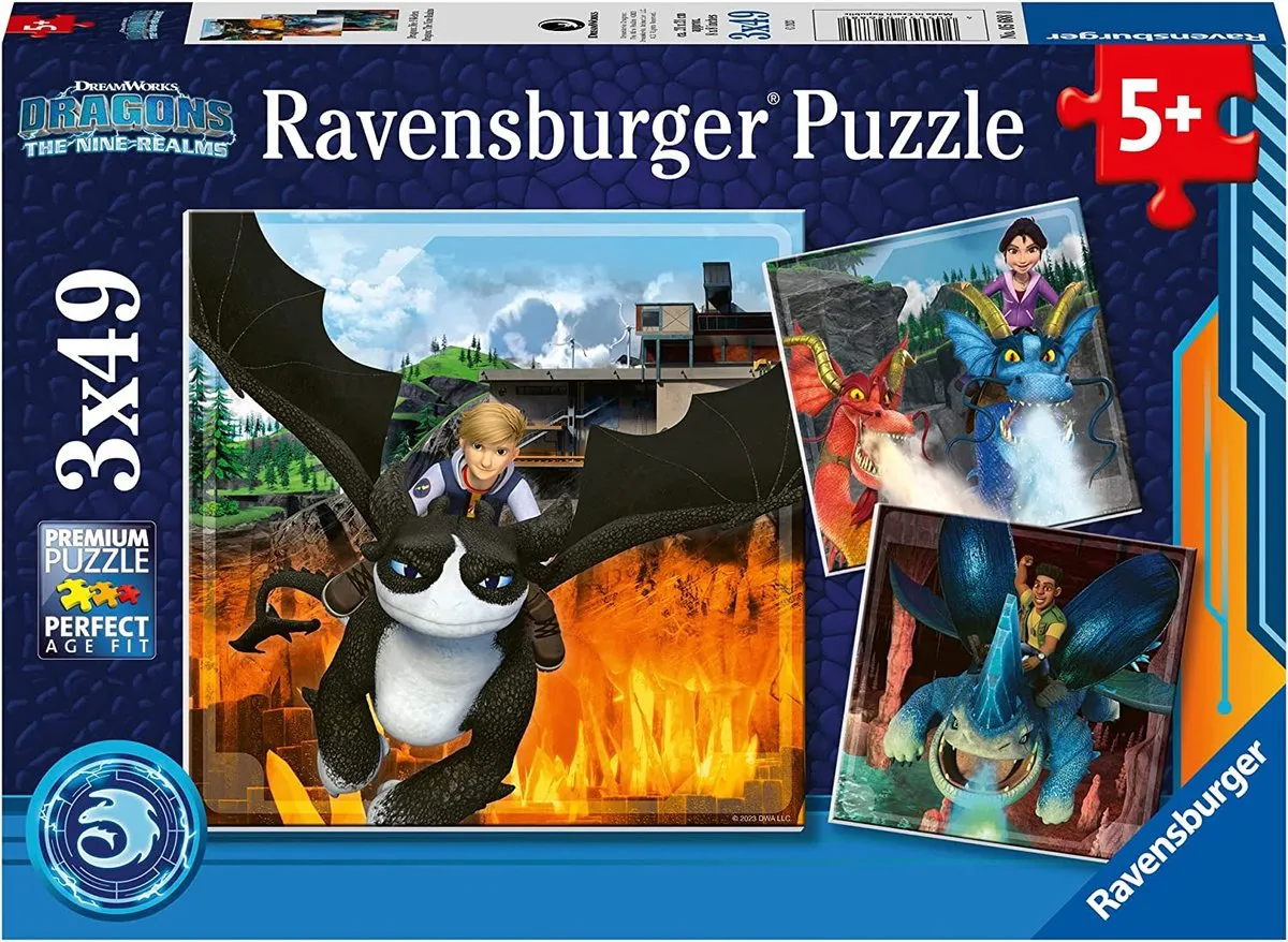 Ravensburger Dragons 3 Puzzels - 349 Stuks - Multicolor