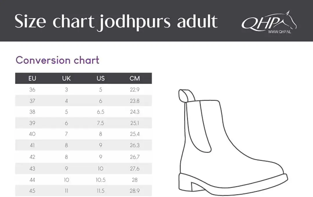 QHP Jodhpurs Manilla Paardrijlaarzen - Zwart - Maat 44