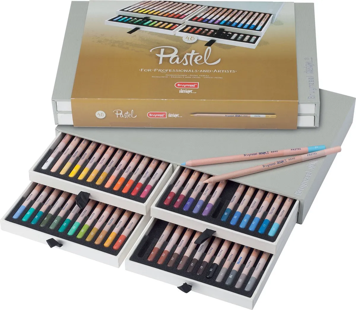 Bruynzeel Design pastelpotlood box | 48 kleuren