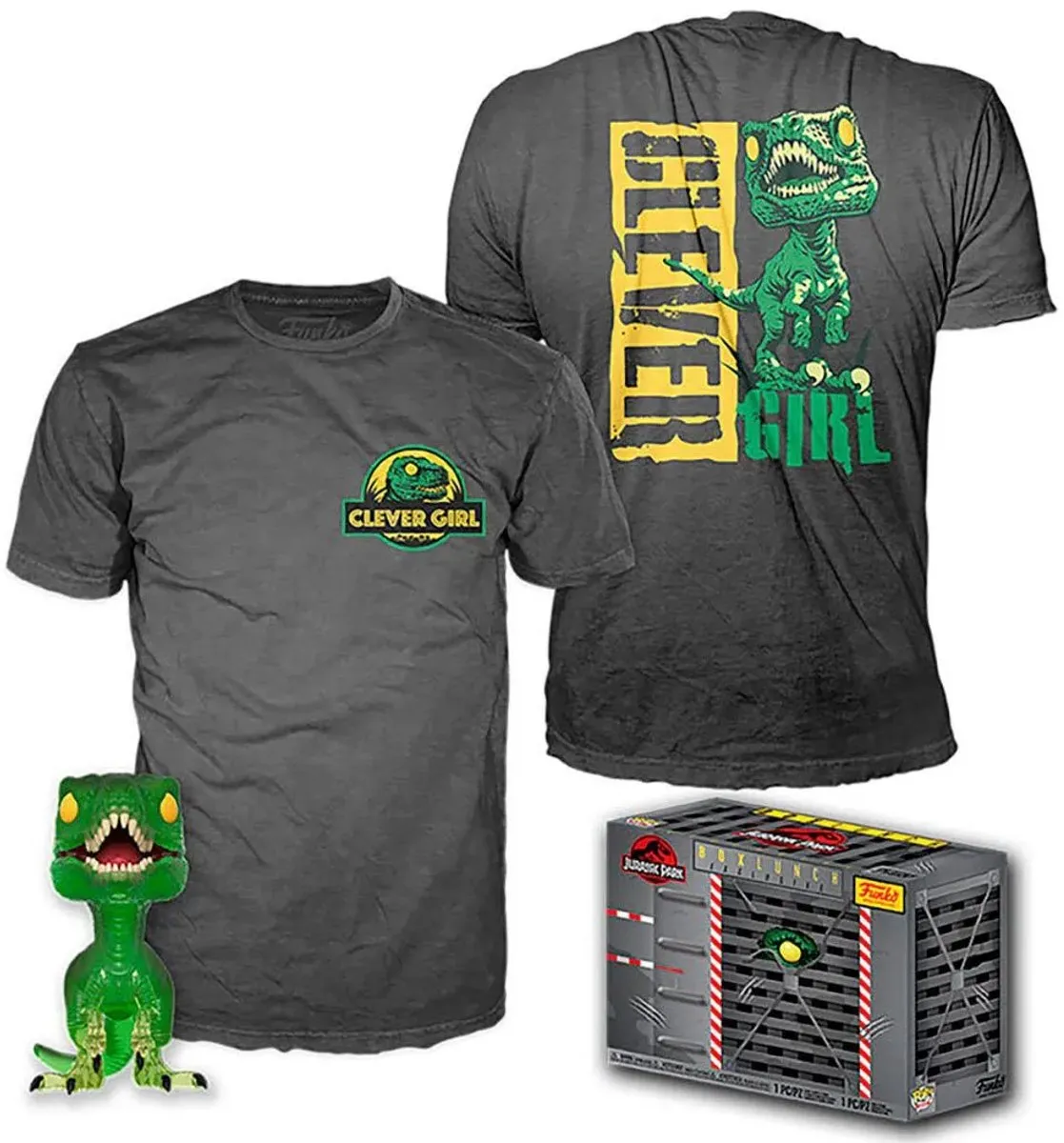 Funko Pop! Jurassic Park Clever Raptor - T-shirt S Grijs