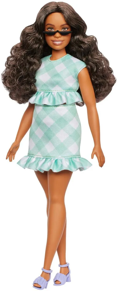 Barbie Pop 0194735255597 - Modepop - Donkerbruin haar groen jurkje