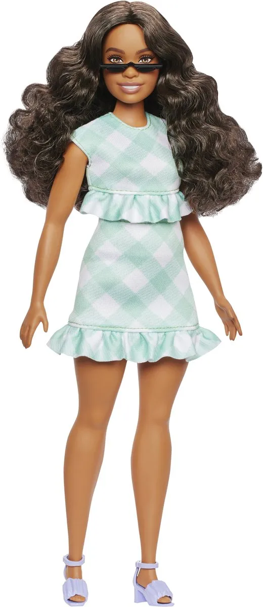 Barbie Pop 0194735255597 - Modepop - Donkerbruin haar groen jurkje