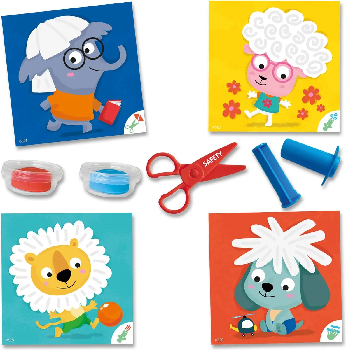 SES Creative My First Dieren Klei Kapsels Kappersset - 2 Stuks