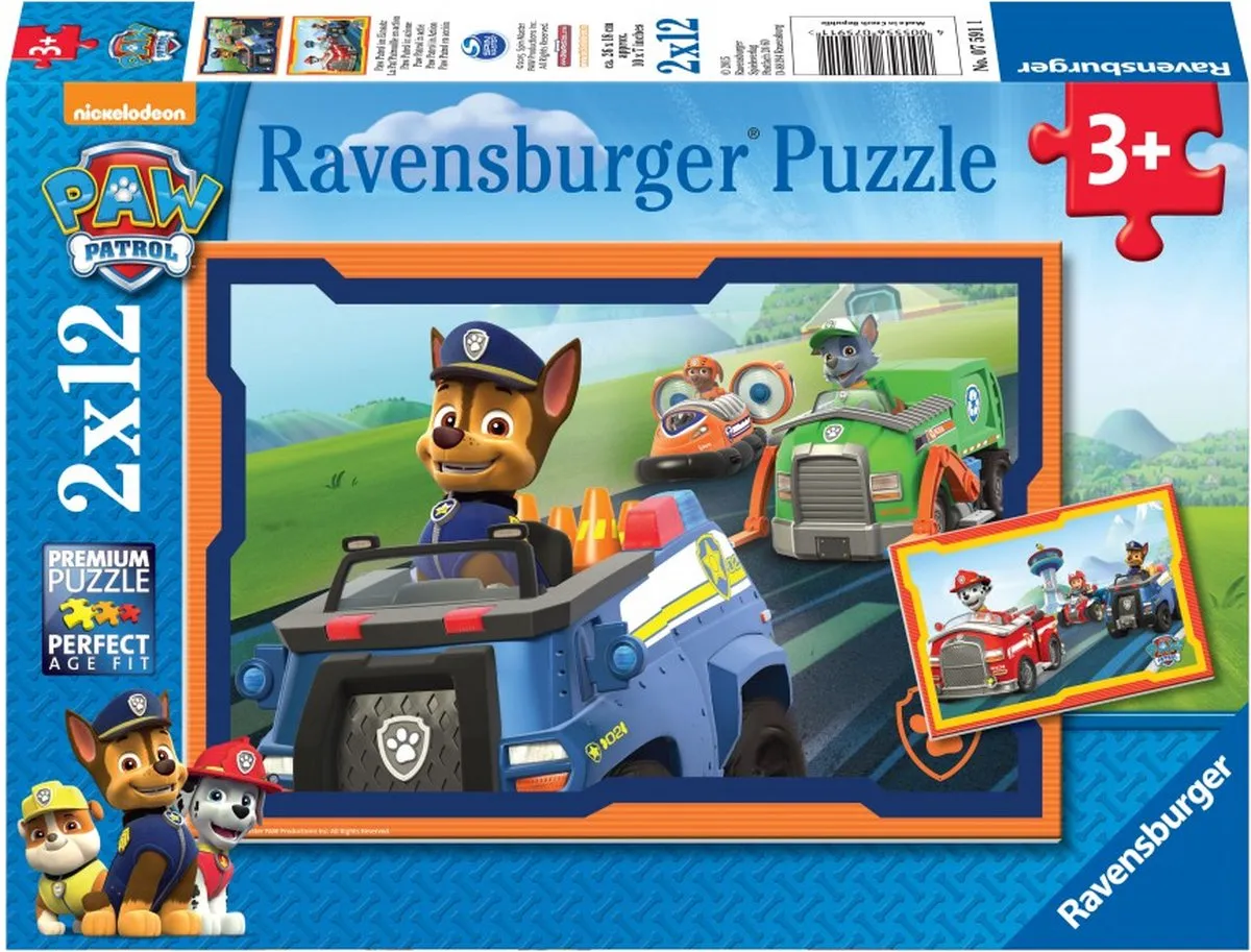 Ravensburger PAW Patrol Puzzel - 24 Stuks (2x12) - Multicolor