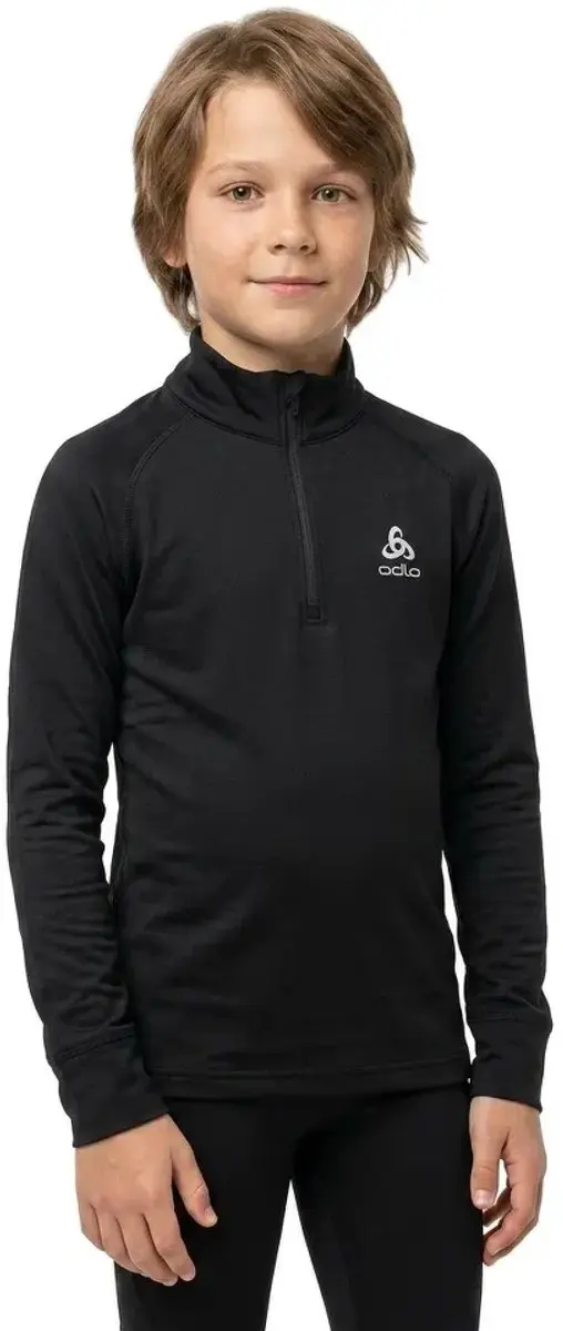 ODLO Active Warm Col 1/2 Zip Thermoshirt Kinderen 128 - Zwart