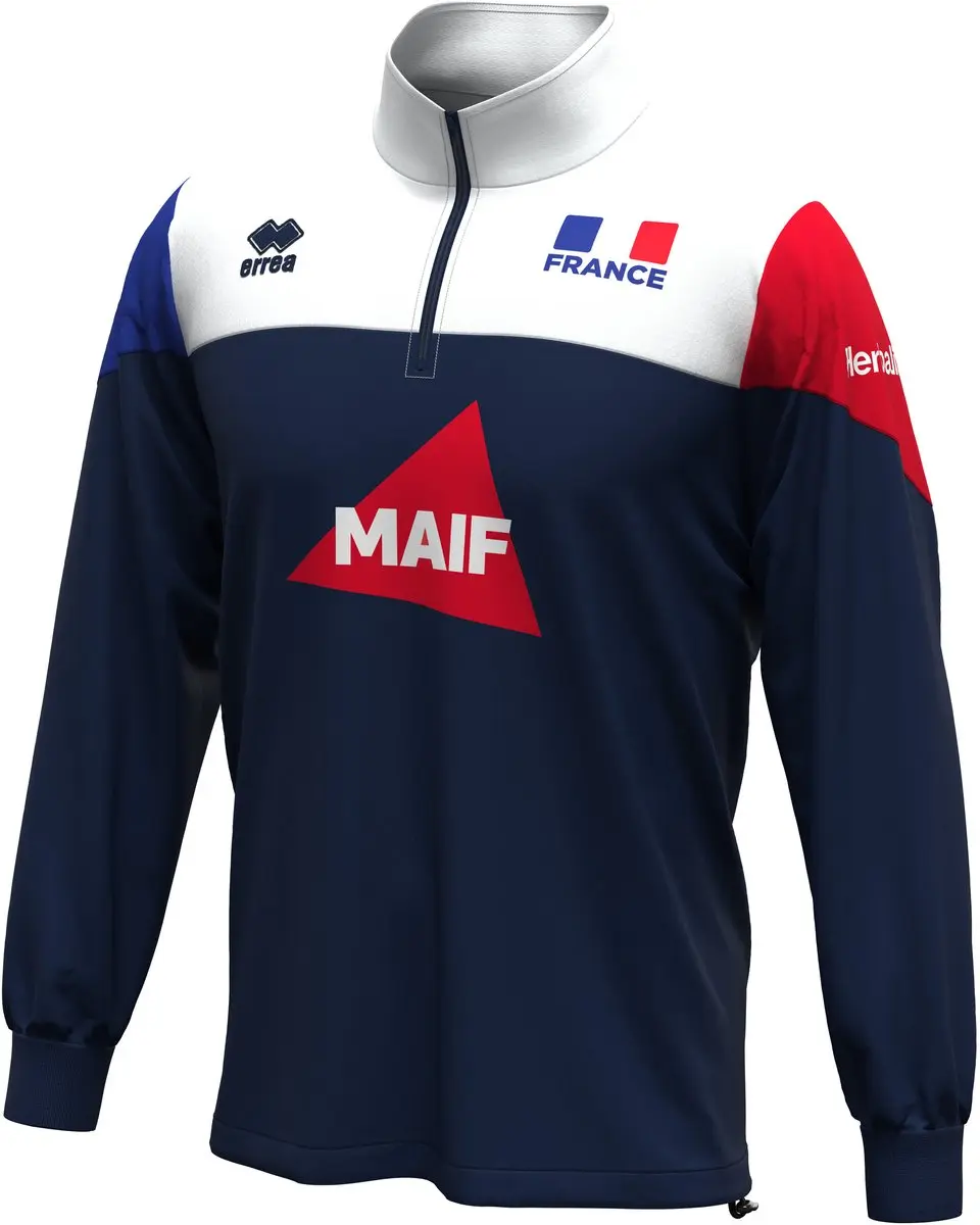 Errea France Blake Maif 2024/25 Trainingsjack - S - Blauw/Wit/Rood - afbeelding 2 van 3