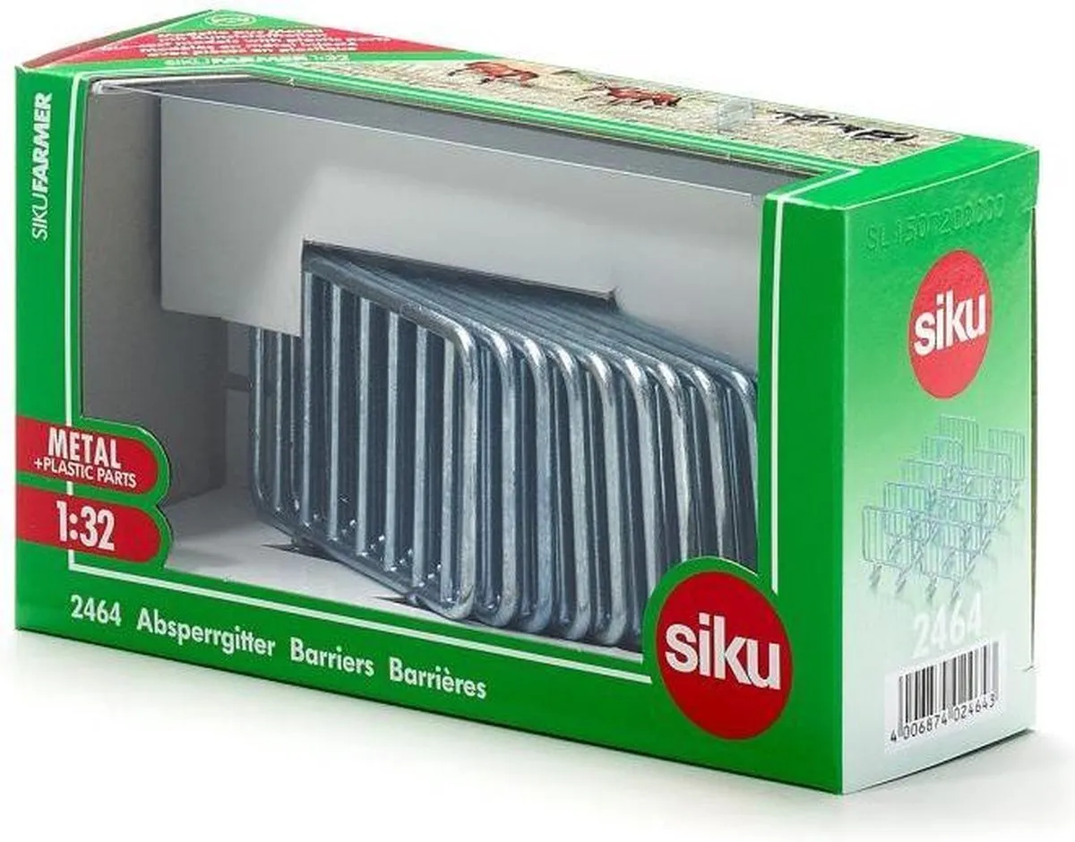 SIKU 2464 Afsluitrooster 1:32 - 10 Stuks - Metaal Zilver