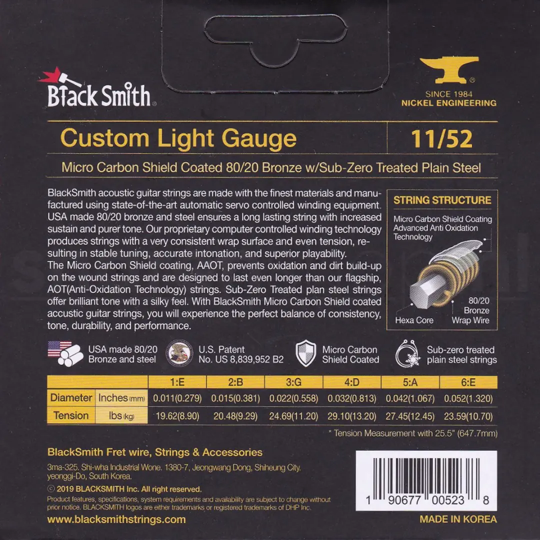 Blacksmith AABR-1152 Snaren Akoestische Gitaar 11-52 - Brons - 3 Paar