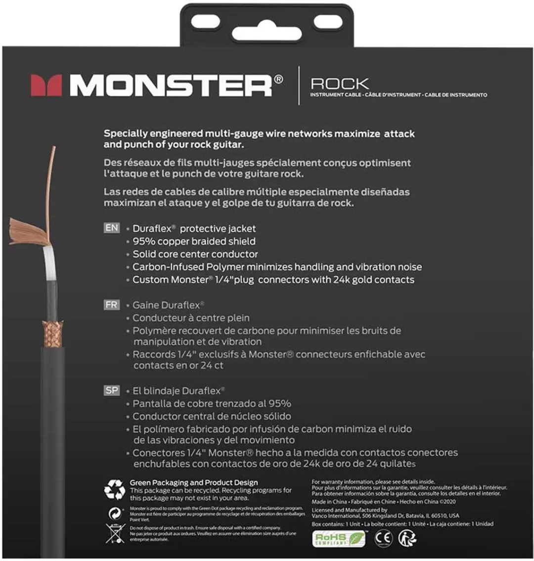 Monster Cable Rock Patchkabel 600625 - 91cm - Zwart