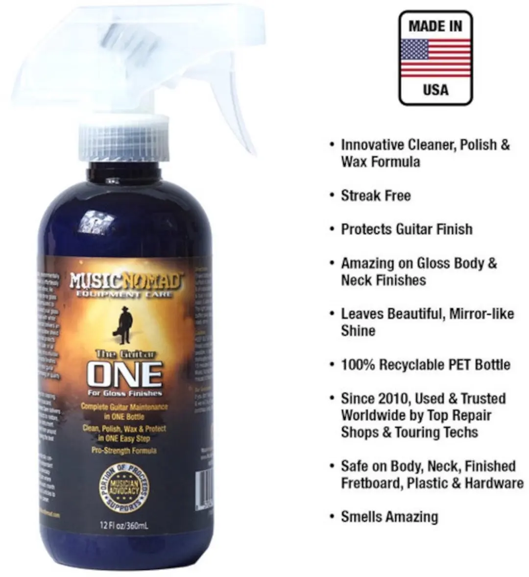 MusicNomad MN150 Guitar ONE Cleaner/Polish/Wax 350ml