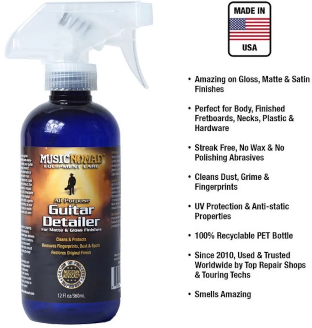 MusicNomad MN152 Guitar Detailer Spray 360ml - Zwart