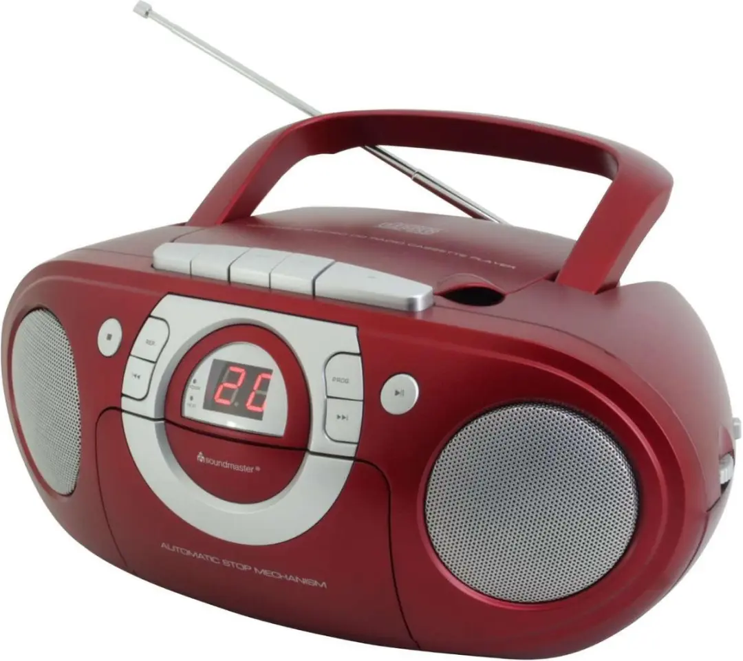 Soundmaster SCD5100 Boombox - FM/CD/Cassette 20W - Rood