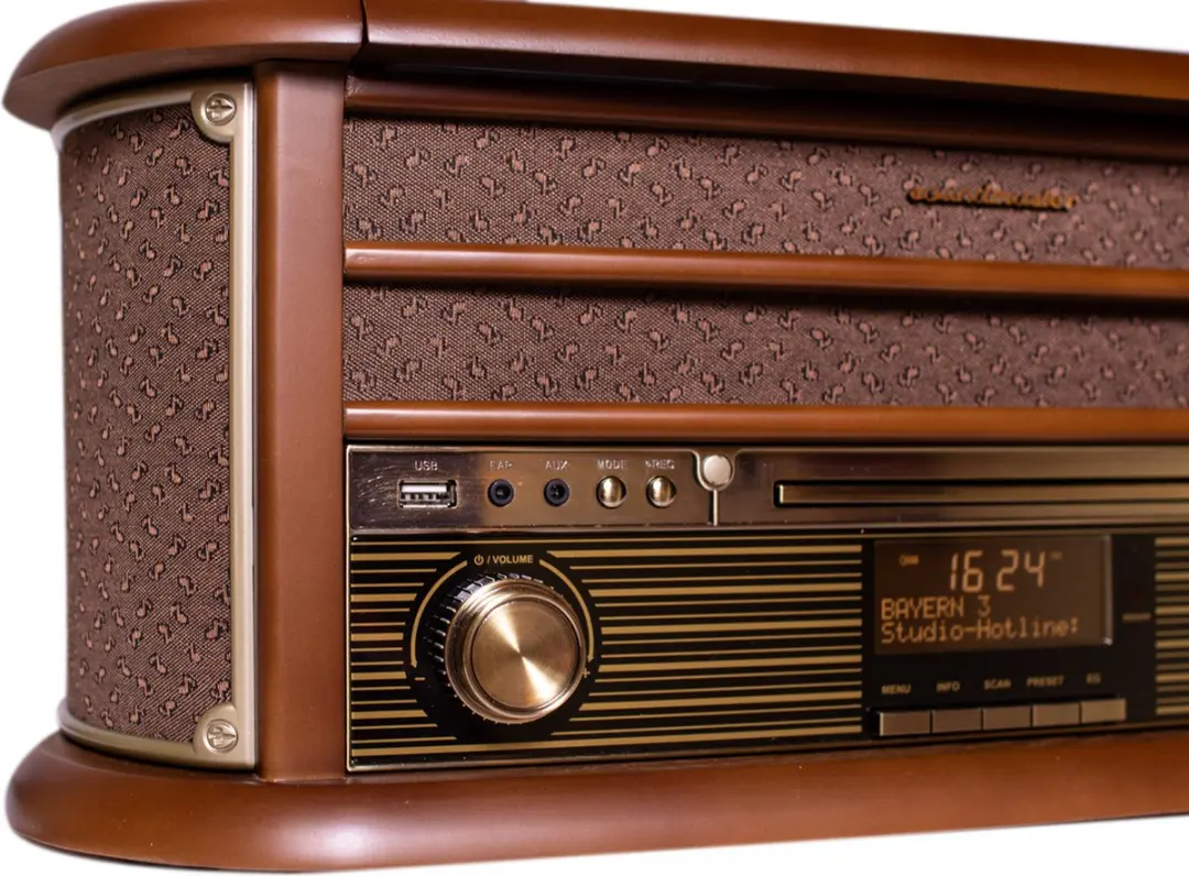 Soundmaster NR565DAB Stereo Muziekcenter - DAB+ Bluetooth Platenspeler CD Cassette Bruin