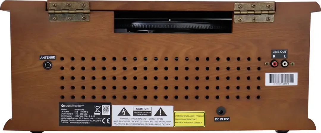 Soundmaster NR565DAB Stereo Muziekcenter - DAB+ Bluetooth Platenspeler CD Cassette Bruin - afbeelding 6 van 6