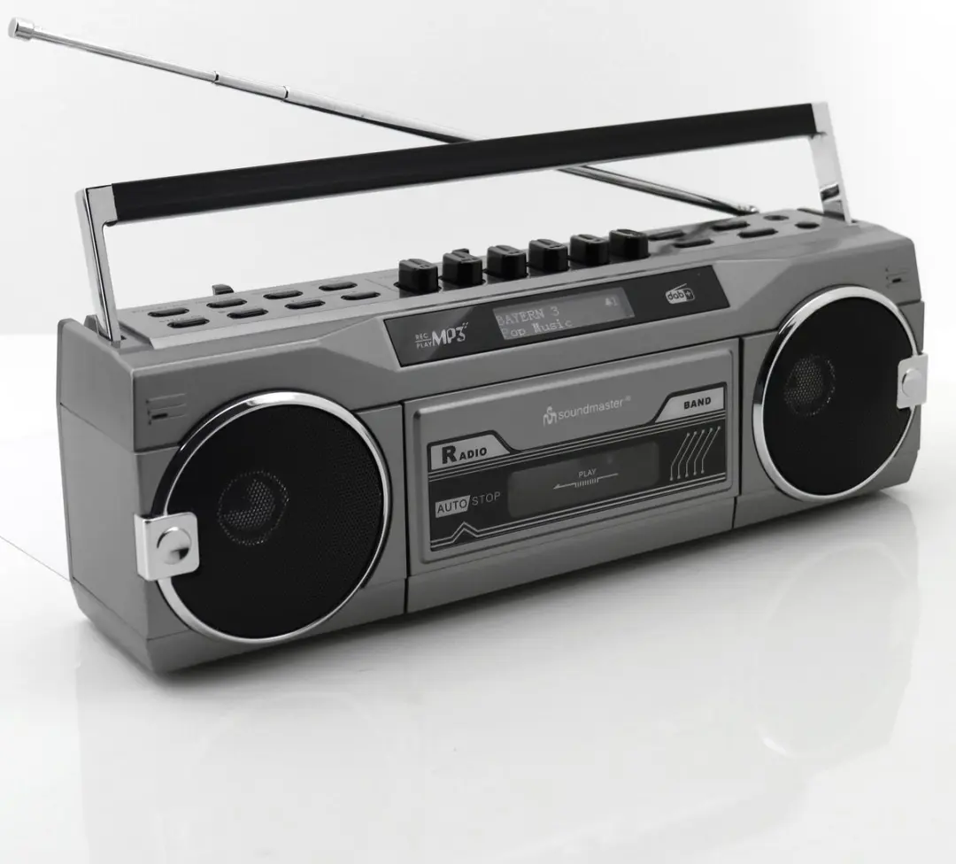 Soundmaster SRR80TI Retro Radio/Cassetterecorder - DAB+ Bluetooth USB SD - Antraciet