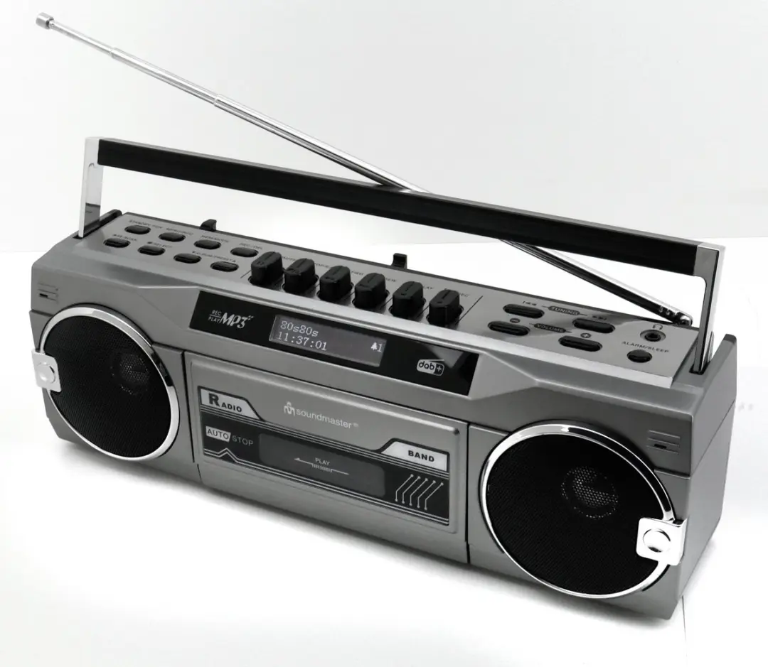 Soundmaster SRR80TI Retro Radio/Cassetterecorder - DAB+ Bluetooth USB SD - Antraciet - afbeelding 6 van 6