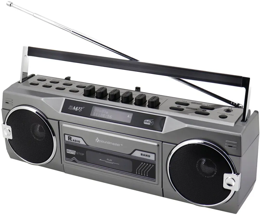 Soundmaster SRR80TI Retro Radio/Cassetterecorder - DAB+ Bluetooth USB SD - Antraciet