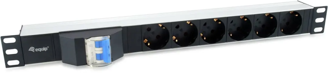 Equip 333312 energiedistributie 6 AC-uitgang(en) 1U Zwart