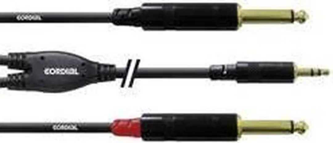 Cordial Essentials Y-Kabel REAN Mini-Jack 3,5mm naar 2x Jack 6,3mm - Verguld - 1,5m - afbeelding 6 van 6