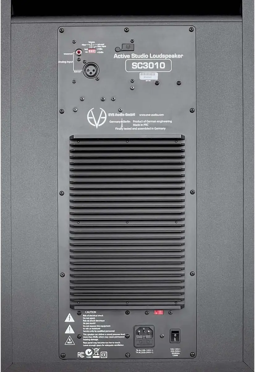 EVE Audio SC3010 actieve 3-weg studiomonitor 10 inch 1300W 29Hz-21kHz 126 dB met