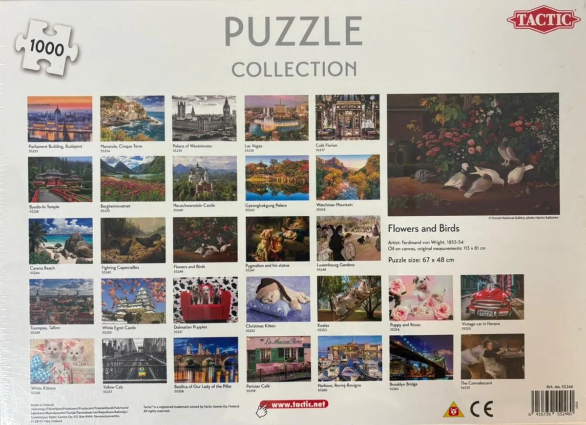 Tactic Flowers and Birds 1000 Puzzel - Scandinavisch Ontwerp