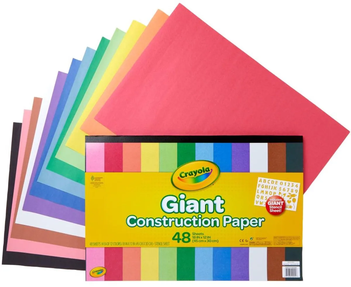 Crayola Giant Construction Papierblok 45x30cm - 12 Kleuren - 48 Vel