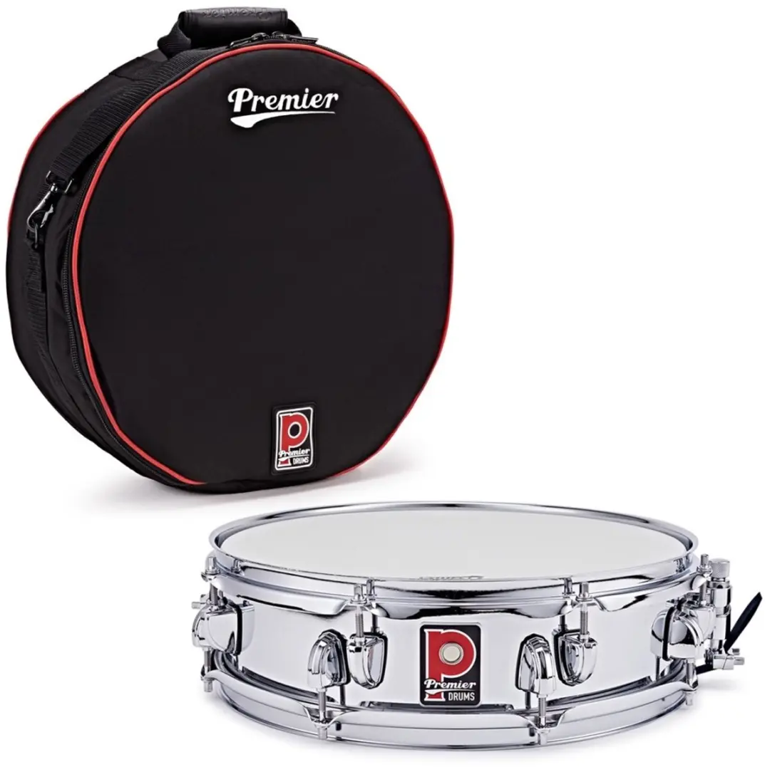 Premier Artist 14 x 4 Steel Snare Drum, Chrome & Soft Case