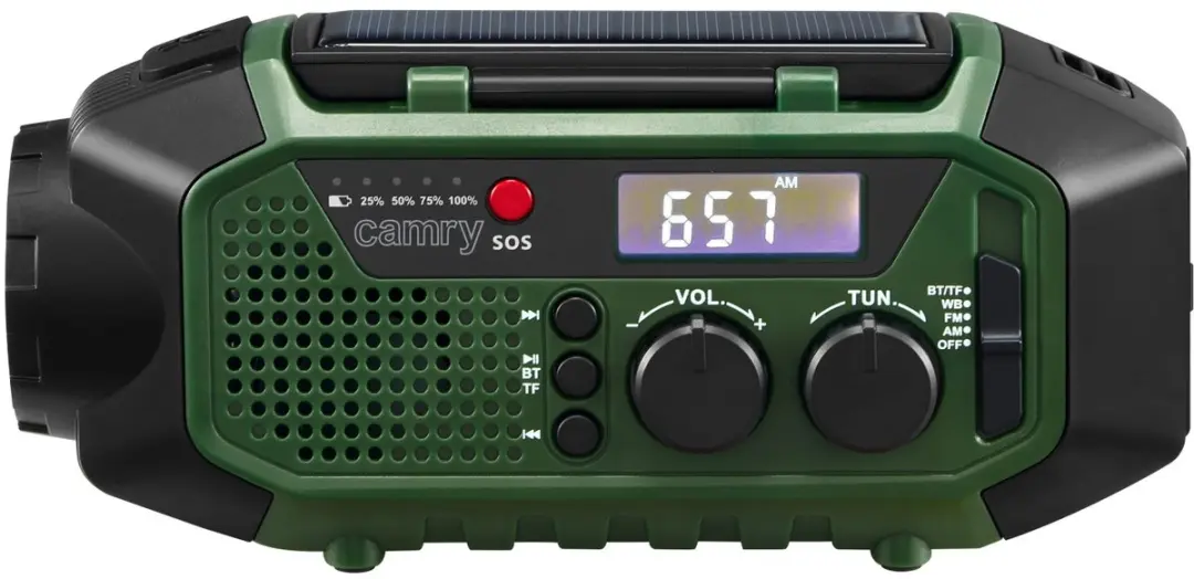 Camry CR1919 Noodradio - Zwart-Groen - 4000mAh Powerbank - afbeelding 2 van 6
