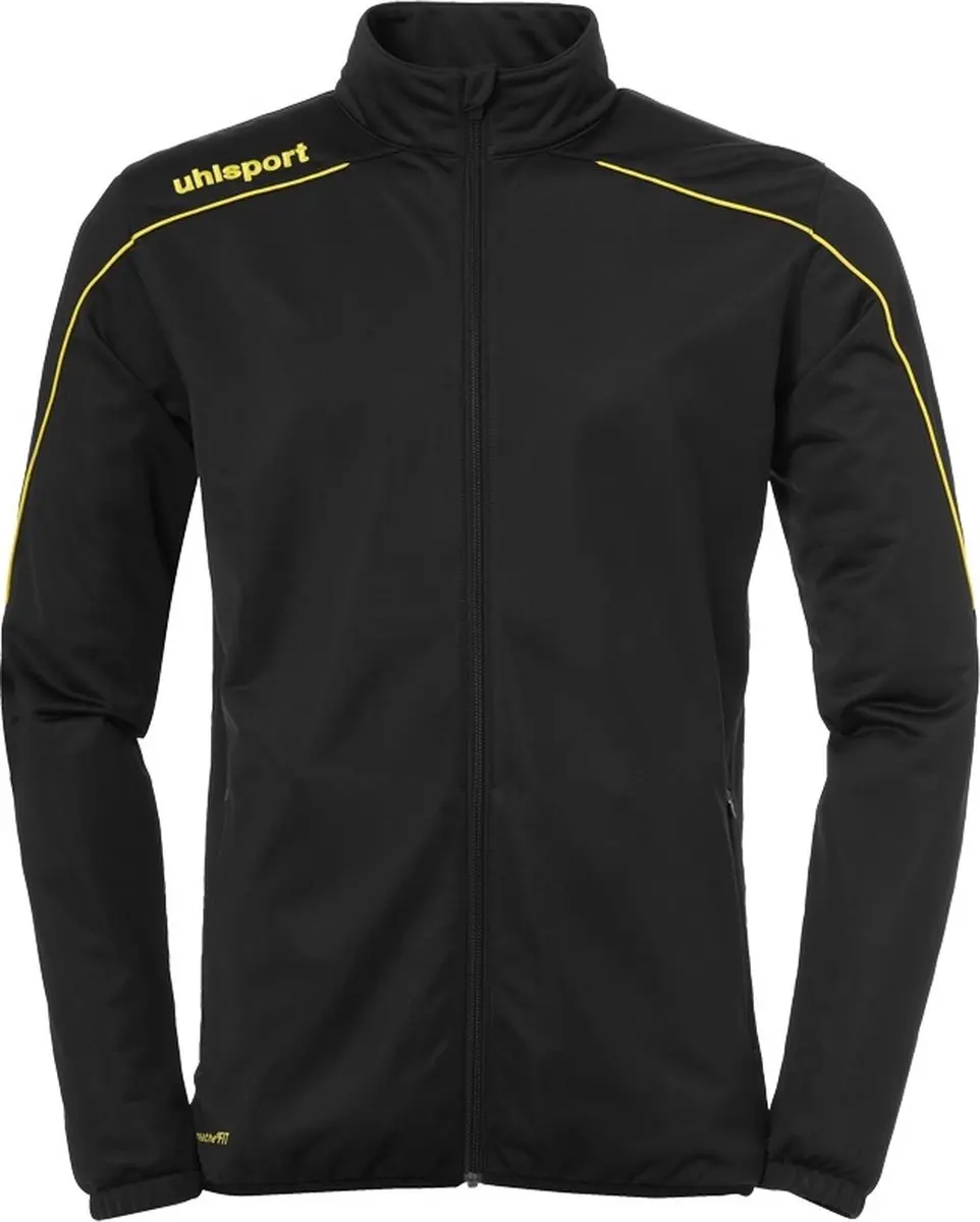 Uhlsport Stream 22 Classic Trainingsjas Kind Zwart-Limoen Geel Maat 116