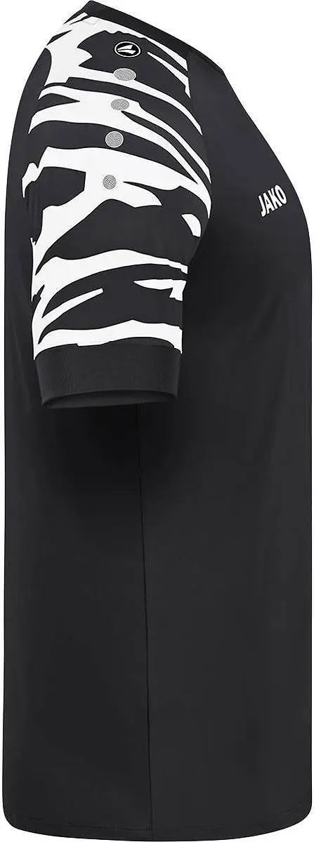 Jako Wild Shirt Heren Korte Mouw - L - Wit/Zwart