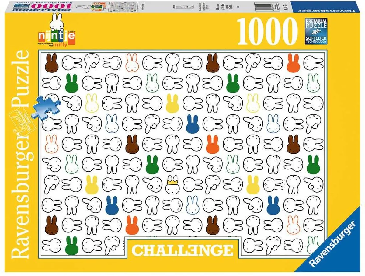 Ravensburger Nijntje Challenge Legpuzzel 1000 Stuks - Multicolor