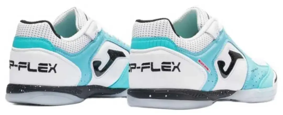 Joma Top Flex Zaalschoenen - 42.5 - Wit/Turquoise - afbeelding 3 van 4