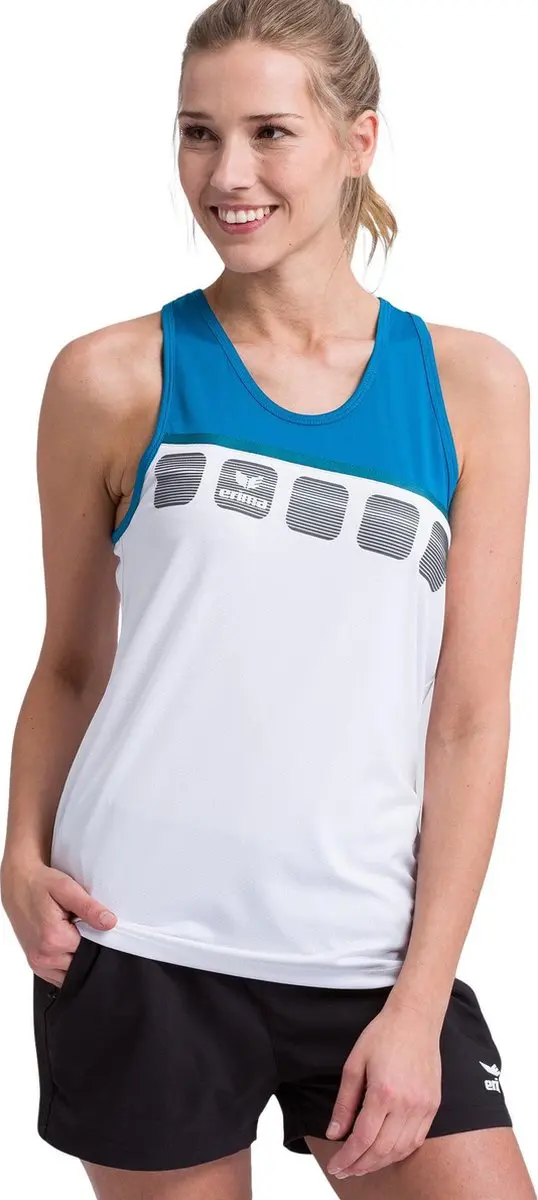 Erima 5-C Tanktop Performance - 42 - Wit/Blauw
