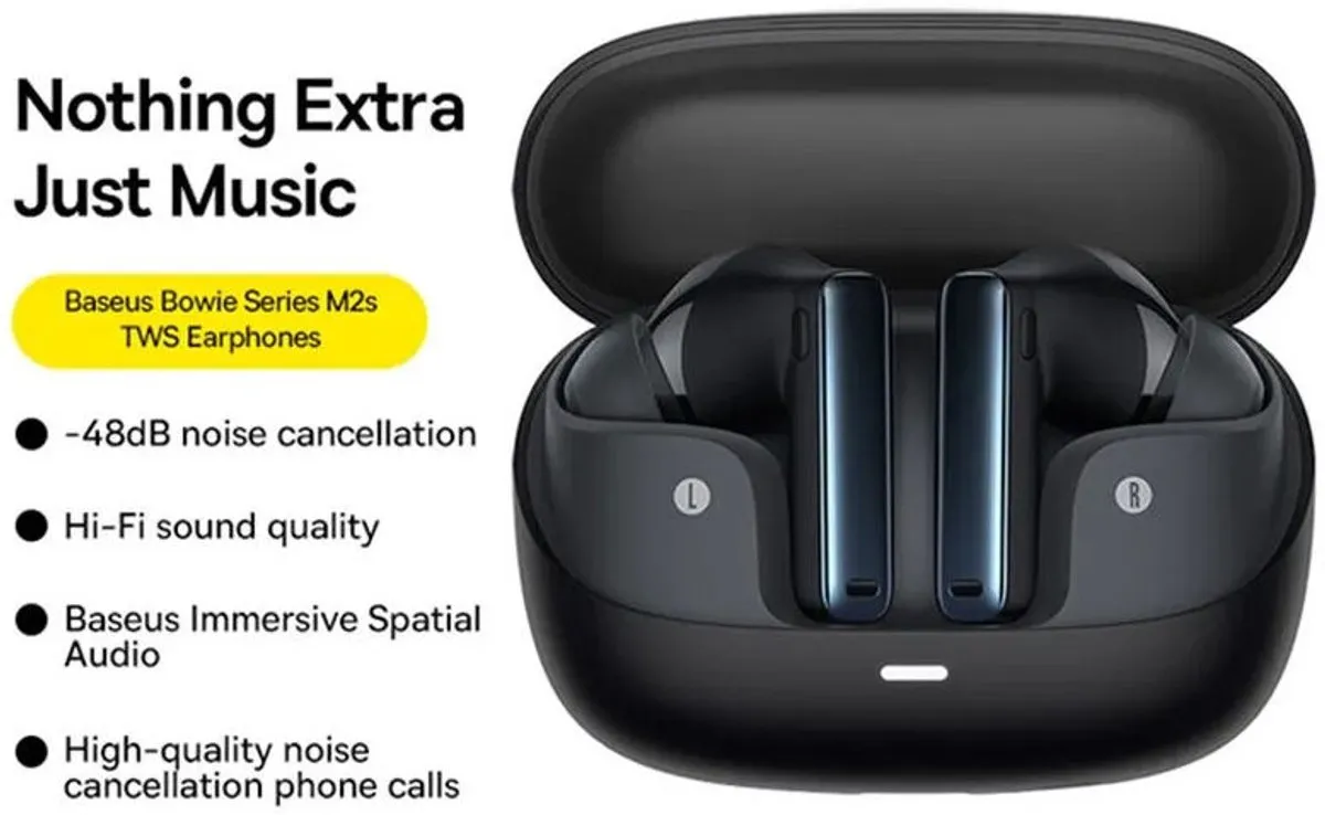 Baseus Bowie M2S Noise Cancelling Oordopjes - Zwart