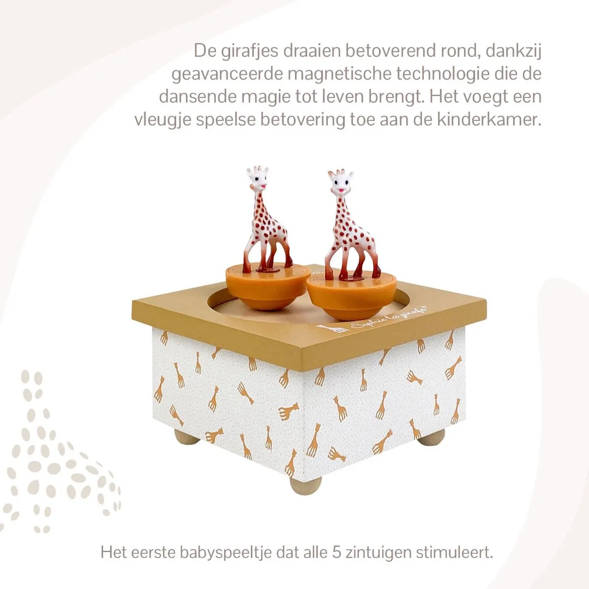 Sophie de Giraf Muziekdoosje Dansende Sophie's - 11.5x11.5x8.5cm Karamel