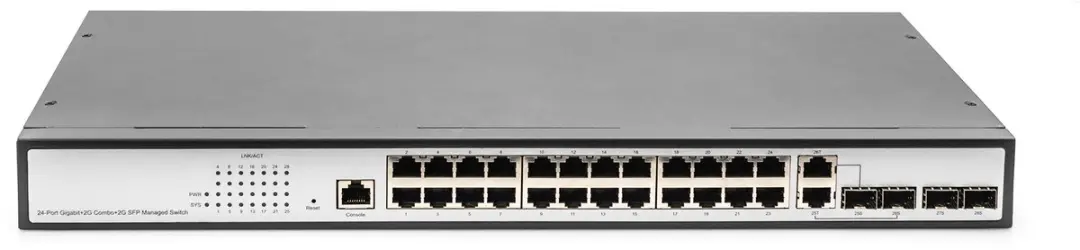 Digitus DN-80221-3 Netwerk Switch 24+4 Poorten - Grijs
