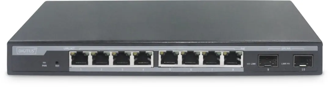 Digitus DN-95344 Netwerk Switch 10/100/1000 Mbit/s - 8x RJ45 + 2x SFP