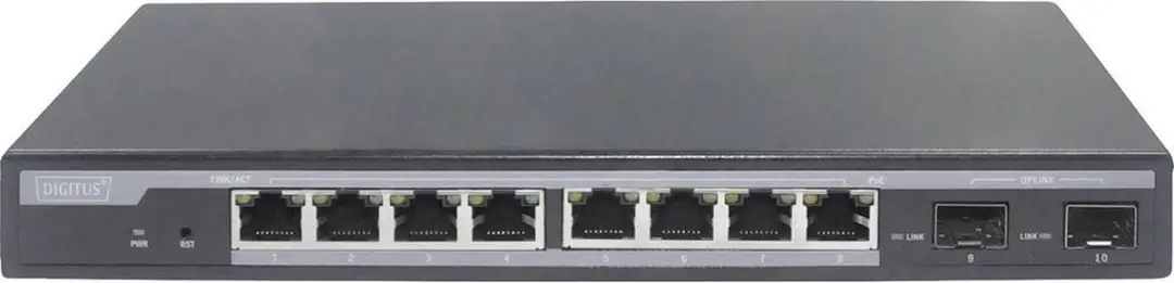 Digitus DN-95344 Netwerk Switch 10/100/1000 Mbit/s - 8x RJ45 + 2x SFP
