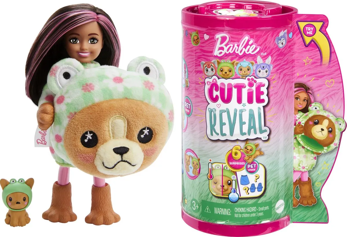 Barbie Cutie Reveal Pop HRK29 Pop - 13,9 cm - Hond Kikker
