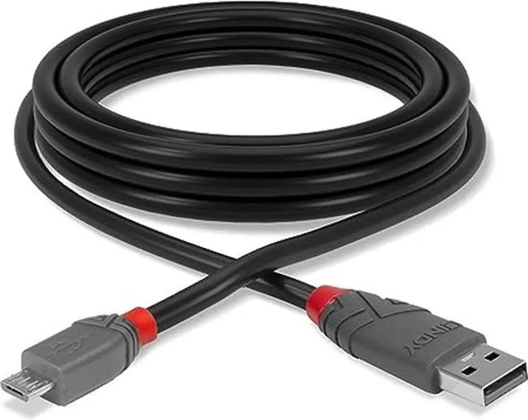 Lindy USB 2.0a naar Micro USB B Kabel 36731 - 50cm - Zwart