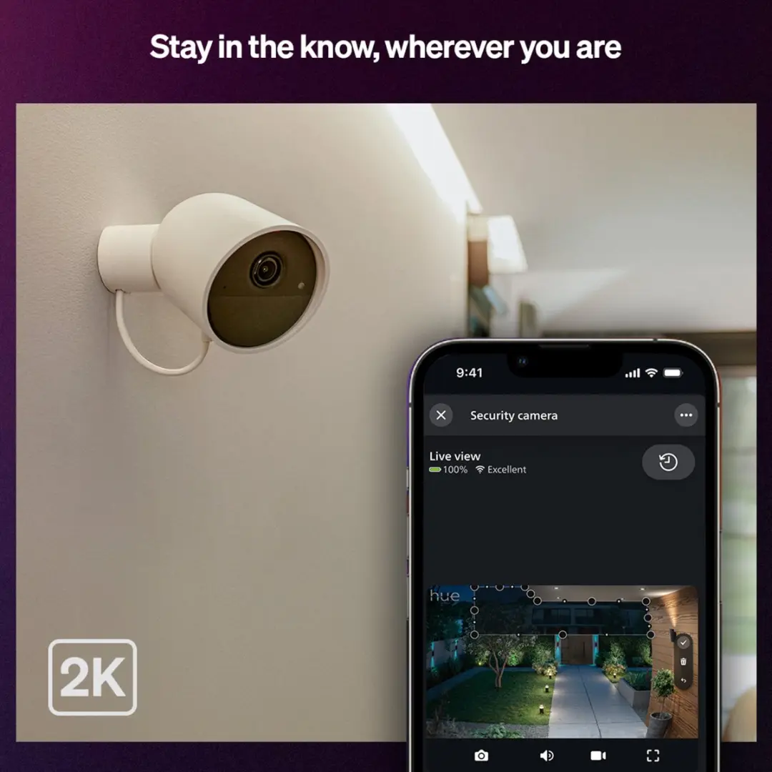 Hue Secure Cam 2K Bedraad Wit - afbeelding 5 van 6