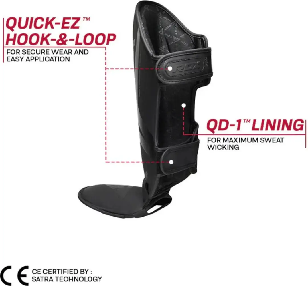 RDX Sports T15 Scheenbeschermers - Maat L - Matzwart