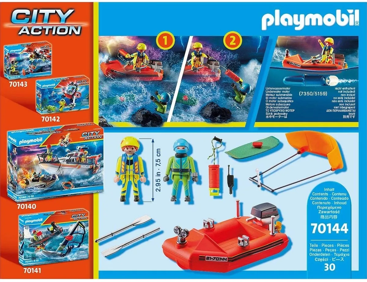 Playmobil City Action Redding op zee 70144 - Kitesurfersredding met boot - Multicolor