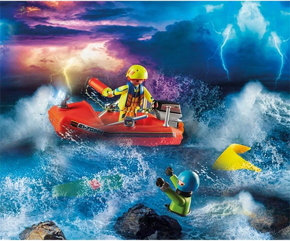 Playmobil City Action Redding op zee 70144 - Kitesurfersredding met boot - Multicolor