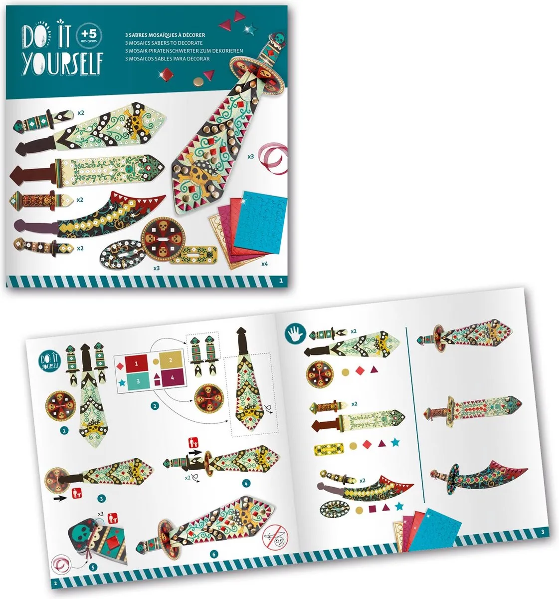 Djeco Like A Pirate Mozaïeken & Stickers Multicolor - afbeelding 6 van 6